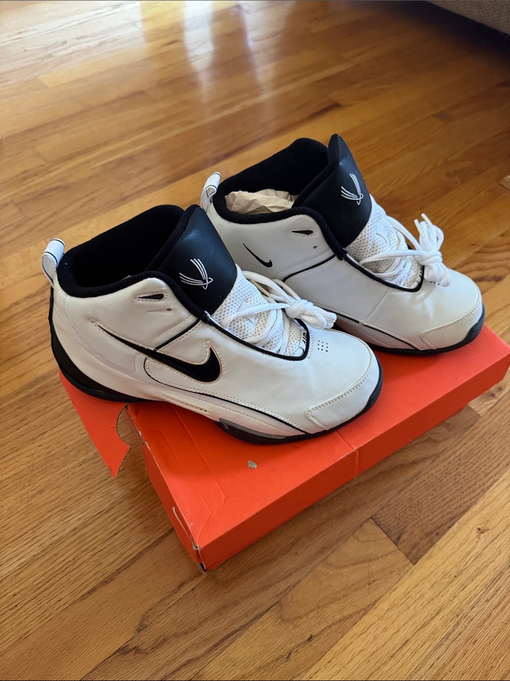Nike Kids White and Black High-Top Sneakers